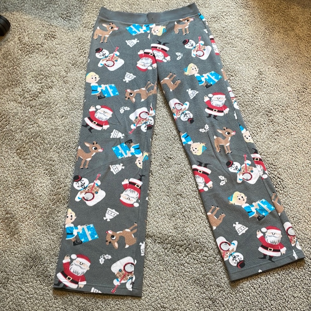 Fleece Rudolph the Red Nosed Reindeer Pajama Pants 🎅🏻